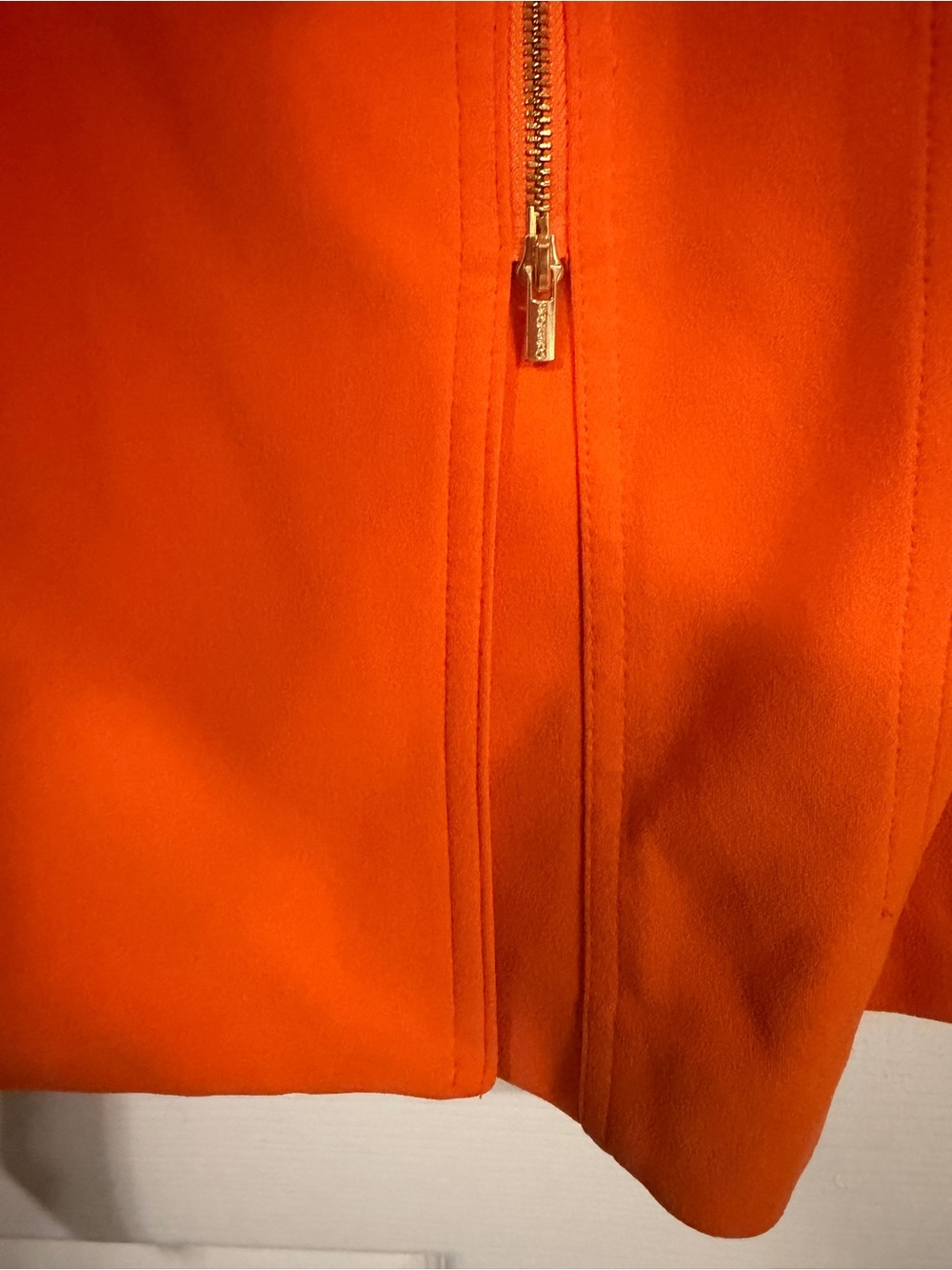 Calvin Klein Bright Orange Sleeveless Zip-Front Midi Dress - Picture 4 of 5